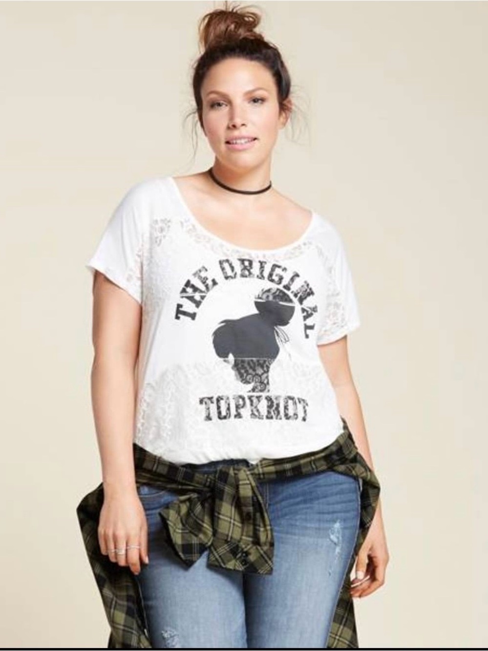 Disney  Tinker Bell White  lace Short-Sleeve Scoop Neck